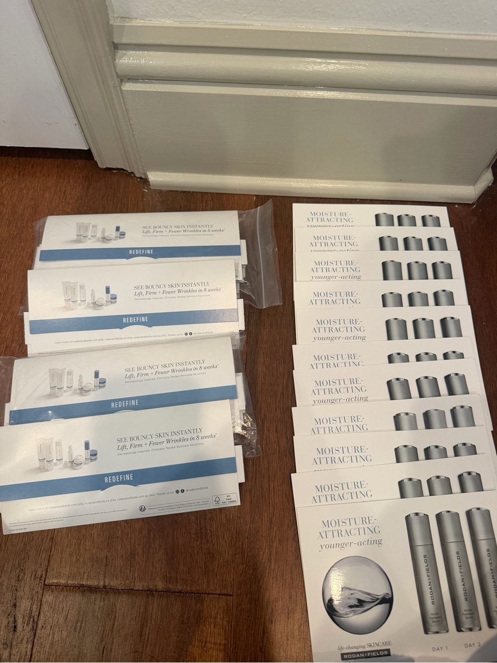 Rodan + Fields White and Blue Skincare Sample Packet Set